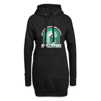 Funny Hiker Out of Breath Hiking Society Trekking - Hoodie-Kleid - Schwarz - Vorne