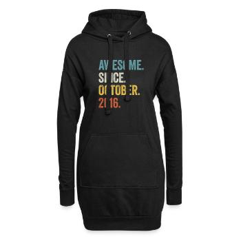 7ème anniversaire 7 ans génial depuis octobre 2016 - Sweat-shirt à capuche long Femme - noir - Devant