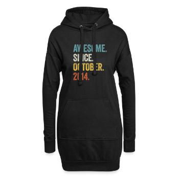 9ème anniversaire 9 ans génial depuis octobre 2014 - Sweat-shirt à capuche long Femme - noir - Devant