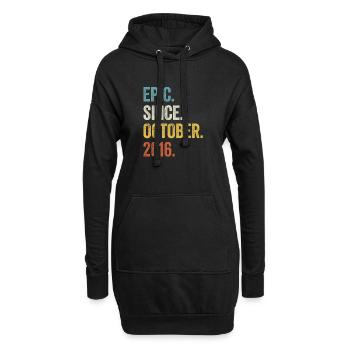 7ème anniversaire 7 ans épiques depuis octobre 2016 - Sweat-shirt à capuche long Femme - noir - Devant