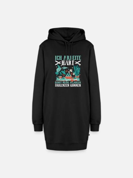 Gartenarbeit im Schrebergarten Blumen Gärtnerin - Hoodie-Kleid - Schwarz