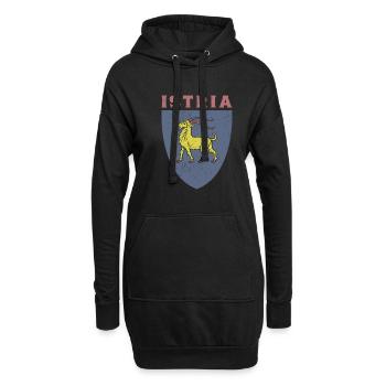 Istrien Flagge Hrvatska Balkan Kroatien Reise Urla - Hoodie-Kleid - Schwarz - Vorne