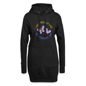Cadeaux d’amoureux des papillons - Sweat-shirt à capuche long Femme - noir - Devant