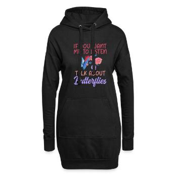 Cadeaux d’amoureux des papillons - Sweat-shirt à capuche long Femme - noir - Devant