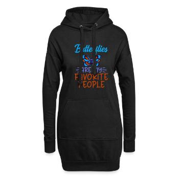 Cadeaux d’amoureux des papillons - Sweat-shirt à capuche long Femme - noir - Devant
