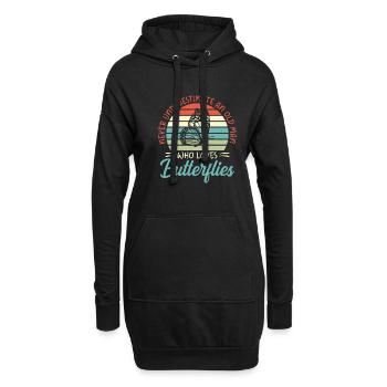 Cadeaux d’amoureux des papillons - Sweat-shirt à capuche long Femme - noir - Devant