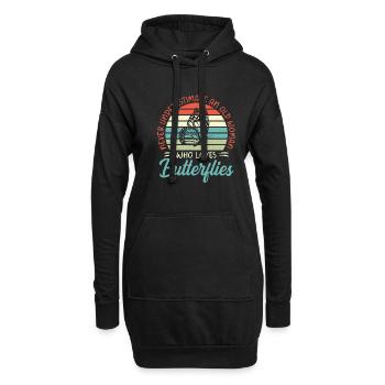 Cadeaux d’amoureux des papillons - Sweat-shirt à capuche long Femme - noir - Devant