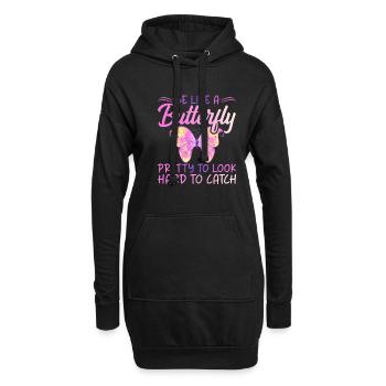 Cadeaux d’amant de papillons - Sweat-shirt à capuche long Femme - noir - Devant