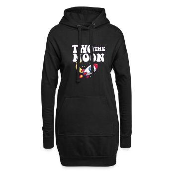 Outer Space 2nd Birthday Party Theme Two The Moon - Hoodie-Kleid - Schwarz - Vorne