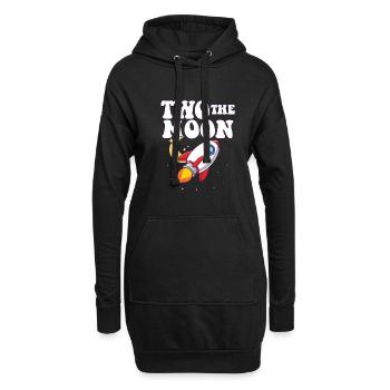 Astronaut 2nd Birthday Party Theme Two The Moon - Hoodie-Kleid - Schwarz - Vorne