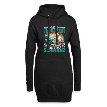 Angeln Angler Mein Therapeut hat Schuppen - Hoodie-Kleid - Schwarz - Vorne