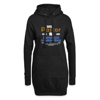Prédicateur Religieux Ce Pasteur A Une Géniale - Sweat-shirt à capuche long Femme - noir - Devant