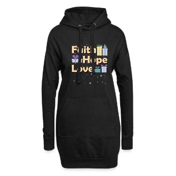 Religious Family Christmas Matching Costume Faith - Hoodie-Kleid - Schwarz - Vorne