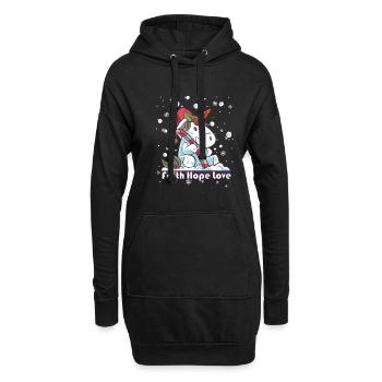 Faith Hope Love Religious Family Christmas - Hoodie Dress - black - Front