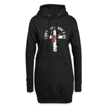 Jésus Meme Je ne peux pas mais je connais un gars chrétien - Sweat-shirt à capuche long Femme - noir - Devant