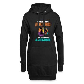 Airedale Terrier Gifts - Hoodie-Kleid - Schwarz - Vorne