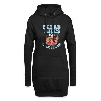 Drôle de barbu pour les cuisses épaisses - Sweat-shirt à capuche long Femme - noir - Devant