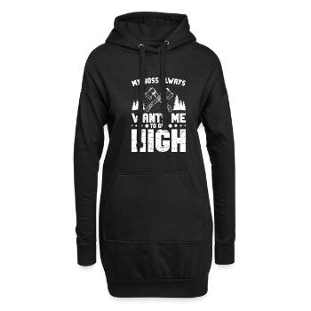 Baumpfleger Seil Kettensäge Holzhacken Holzfäller - Hoodie-Kleid - Schwarz - Vorne