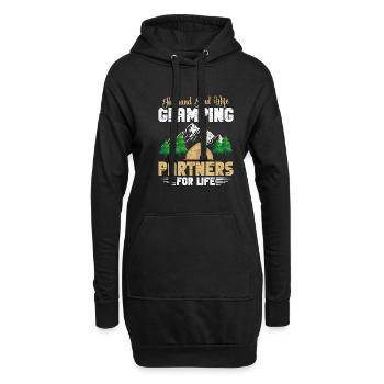 Glamper Urlaub Camping Essentials Zelt Glamping - Hoodie-Kleid - Schwarz - Vorne