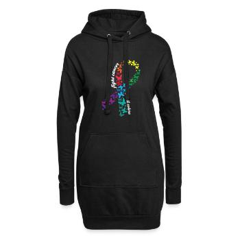 Combattez le cancer de toutes les couleurs Mois de la sensibilisation au cancer - Sweat-shirt à capuche long Femme - noir - Devant