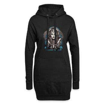 Mythologie et force La Servante du bouclier - Sweat-shirt à capuche long Femme - noir - Devant