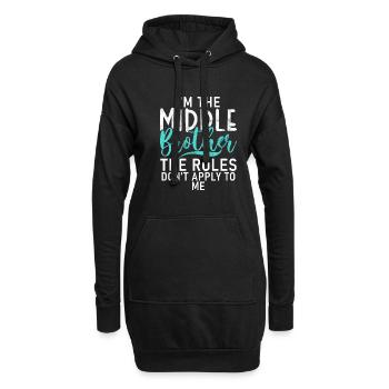 Middle Brother Gifts - Hoodie-Kleid - Schwarz - Vorne