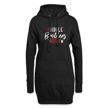 Middle Brother Gifts - Hoodie-Kleid - Schwarz - Vorne