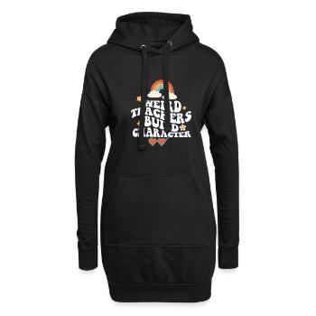 Des enseignants bizarres construisent un personnage à l’école groovy - Sweat-shirt à capuche long Femme - noir - Devant