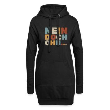"Nein Doch Ohhh" Lustiger Sarkasmus Spruch - Hoodie-Kleid - Schwarz - Vorne