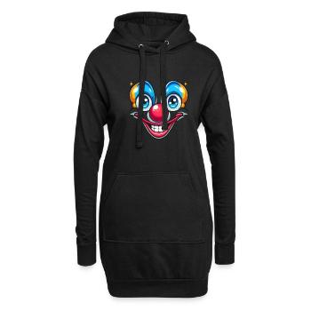 Karnevalsfreude pur Clownsgesicht für den Spaß - Hoodie-Kleid - Schwarz - Vorne