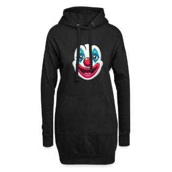 Karnevalsfreude pur Clownsgesicht für den Spaß - Hoodie-Kleid - Schwarz - Vorne