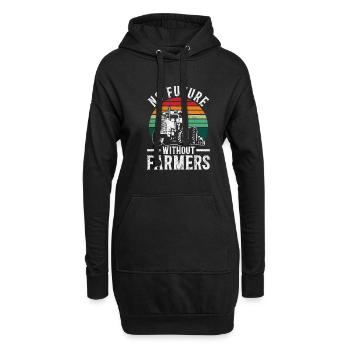 Pas d’avenir sans agriculteurs - Sweat-shirt à capuche long Femme - noir - Devant
