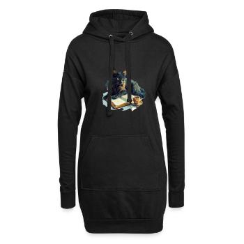 Cats Books Tea Reading - Cute Funny Graphic - Hoodie-Kleid - Schwarz - Vorne
