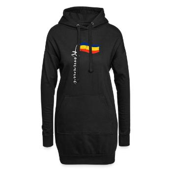 Rumänien Romania Urlaub Balkan Herkunft - Hoodie-Kleid - Schwarz - Vorne