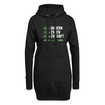 Keine Bauern, Kein Essen, Keine Zukunft - Hoodie-Kleid - Schwarz - Vorne