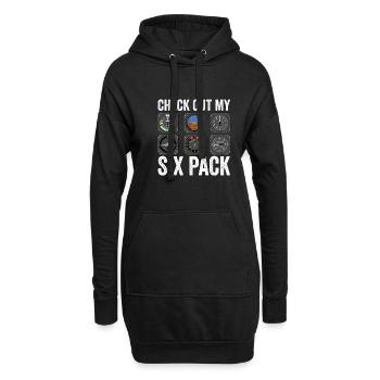 Funny Pilot Six Pack Aviation Flight Simulation - Hoodie-Kleid - Schwarz - Vorne