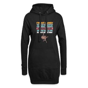 Je ne suis pas maladroit Le sol me déteste Autruche stupide - Sweat-shirt à capuche long Femme - noir - Devant