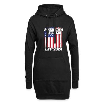 American Citizen Est 2024 US Flag Naturalized - Hoodie-Kleid - Schwarz - Vorne