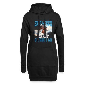 Skifahrer Skiurlaub Ski Drauf G´Frei I Mi - Hoodie-Kleid - Schwarz - Vorne