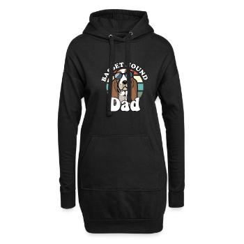 Basset Hound Dad Dog Lover Funny Bassethound Dog - Hoodie-Kleid - Schwarz - Vorne