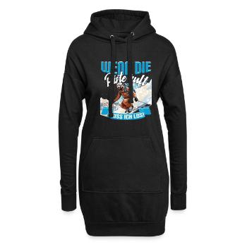 Skifahren Ski Skipiste Wenn die Piste ruft - Hoodie-Kleid - Schwarz - Vorne