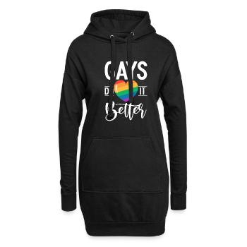 Cadeaux gays - Sweat-shirt à capuche long Femme - noir - Devant