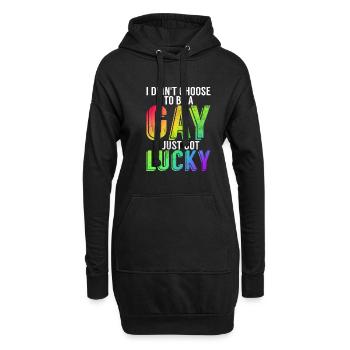 Cadeaux gays - Sweat-shirt à capuche long Femme - noir - Devant