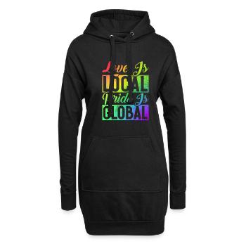 Cadeaux gays - Sweat-shirt à capuche long Femme - noir - Devant