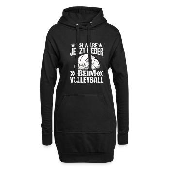 Volleyball Volleyballerin - Hoodie-Kleid - Schwarz - Vorne