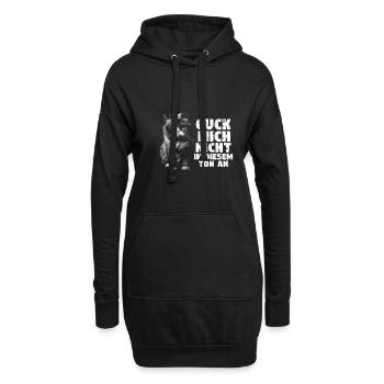Ne me regardez pas sur ce ton ! - Sweat-shirt à capuche long Femme - noir - Devant