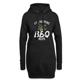 Grill Barbecue Grilling - Hoodie-Kleid - Schwarz - Vorne