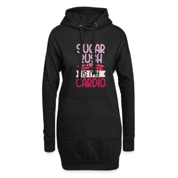 Cadeau de bonbons - Sweat-shirt à capuche long Femme - noir - Devant