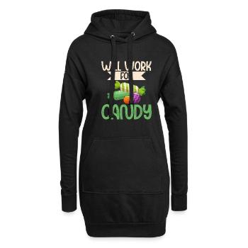 Cadeau de bonbons - Sweat-shirt à capuche long Femme - noir - Devant