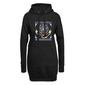 Kasachstan Flagge Herkunft Astana Kasachisch - Hoodie-Kleid - Schwarz - Vorne